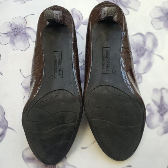 Comfort Plus by Predictions Brown Slip-on Heel Pumps Shoes Women's Size 9 1/2 - Picture 9 of 9